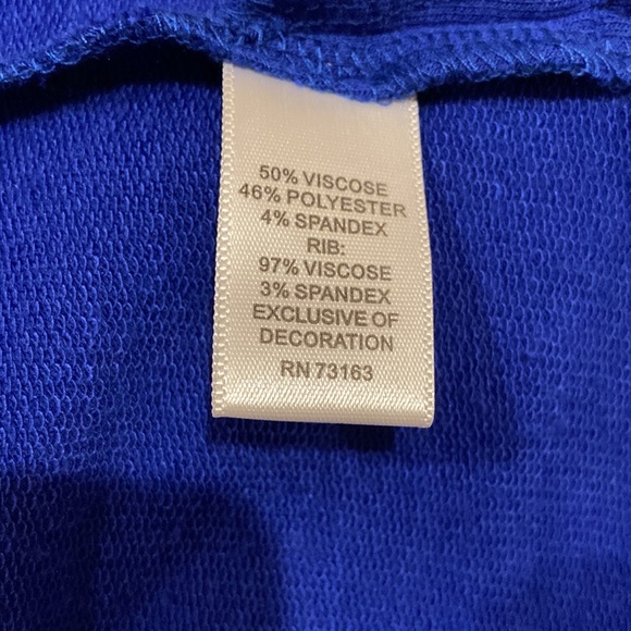 Cable & Gauge Women’s Size 1X Cowl Neck Pullover Sweater Royal Blue 3/4 Sleeves - Picture 7 of 7